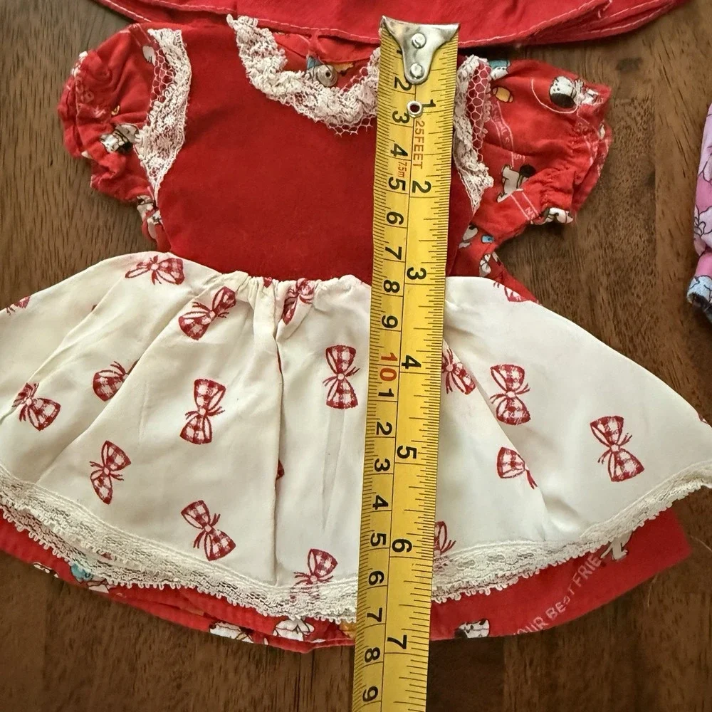 16 Piece Vintage Doll Clothes Lot Dresses Rompers 1980s